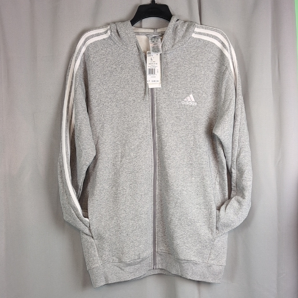 Adidas‎ Men's Light Gray Zip-Up Hoodie